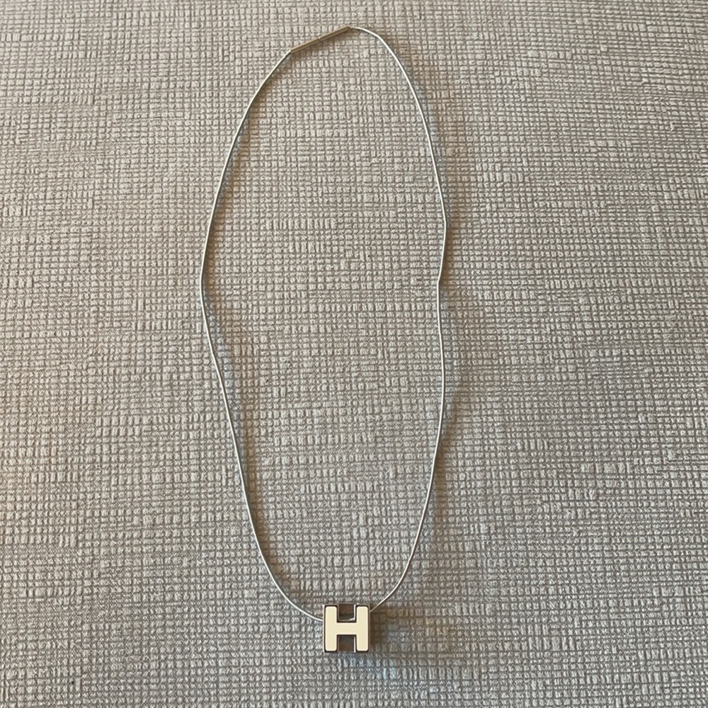 Hermès Cage d'H Necklace White